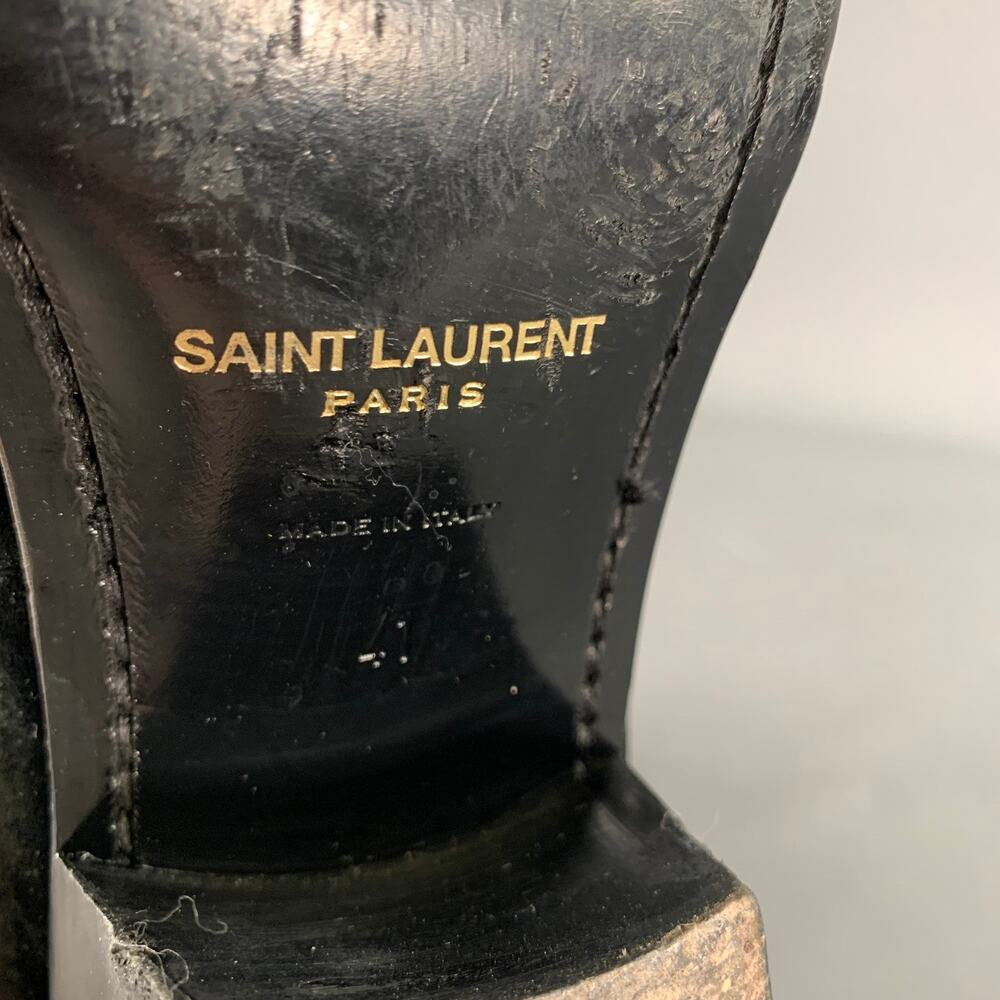 SAINT LAURENT Size 8 Black Velvet Chelsea Boots - Picture 7 of 9